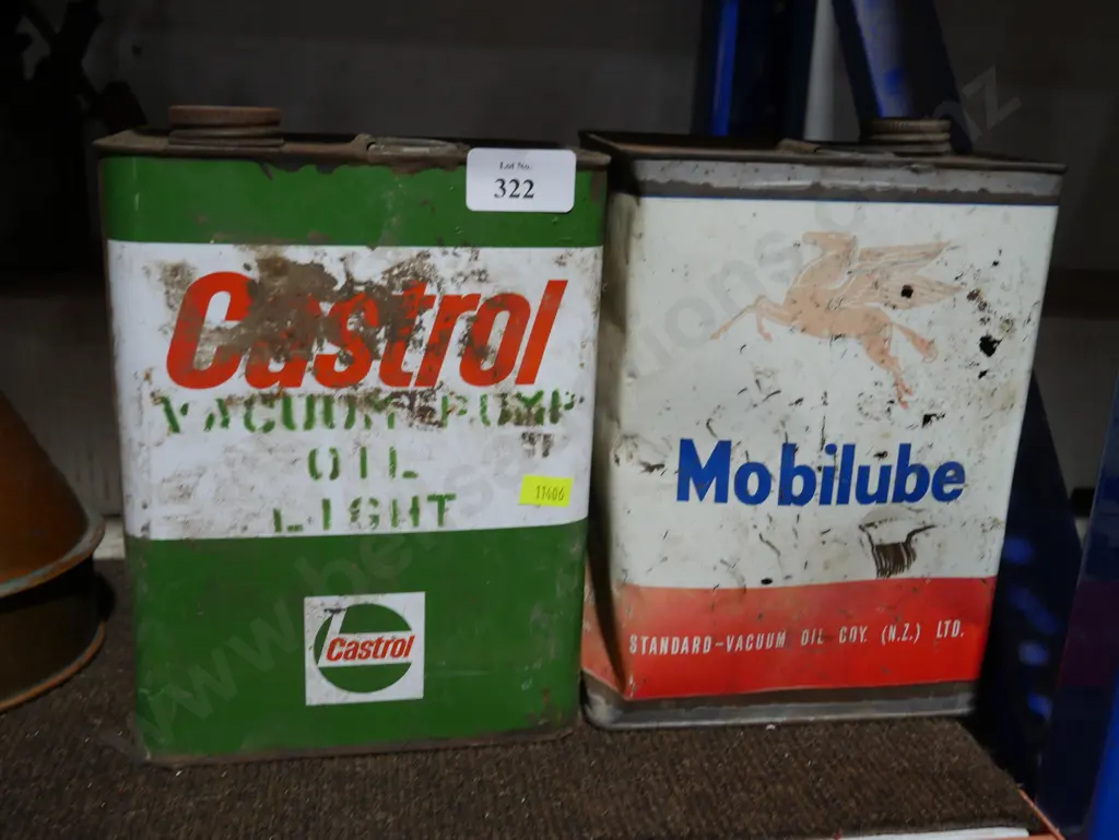 Castrol and Mobilube tins Image 1++