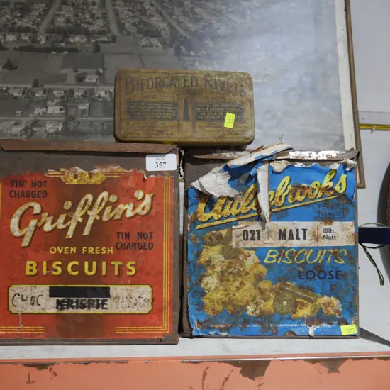 Biscuit tins etc