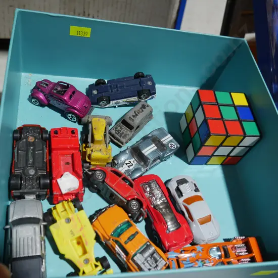 Toy cars, Rubik's cube