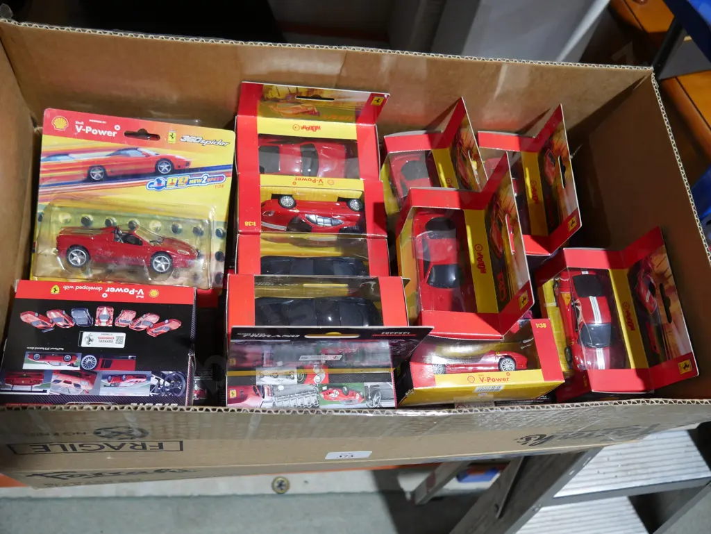Box of Ferrari model cars Image 1++