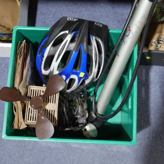 Bike helmet and pump etc