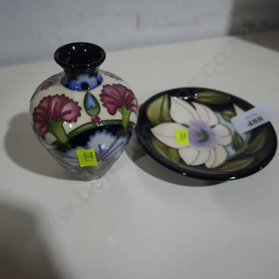 Moorcroft vase and plate