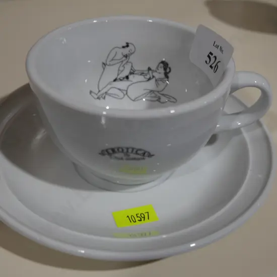 Erotic coffee cup and saucer