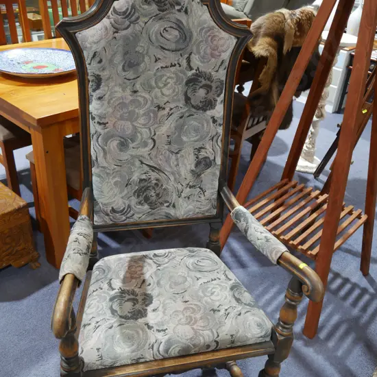 High backed armchair