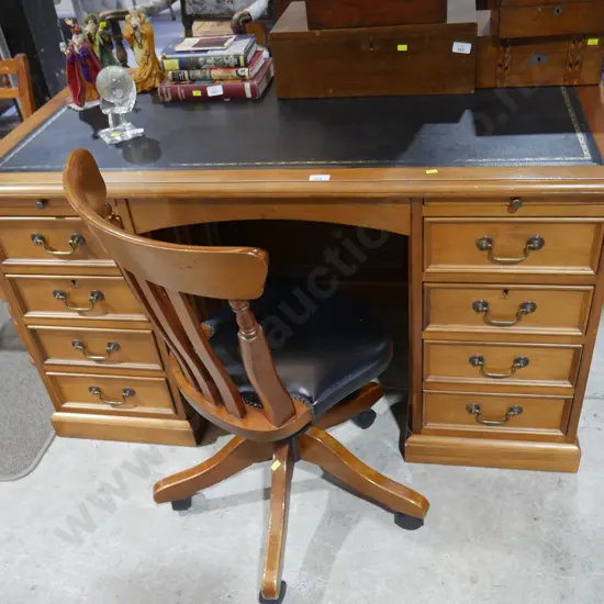 Leather top desk and chair