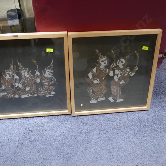 2 Thai silk artworks