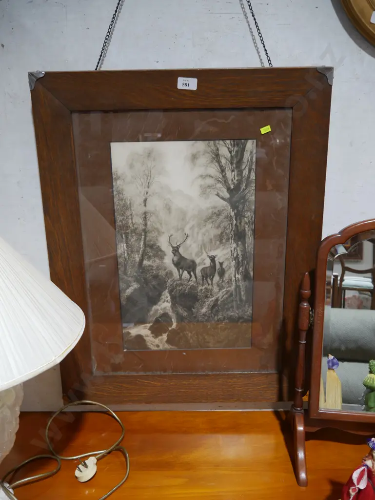 Oak frame deer picture Image 1++