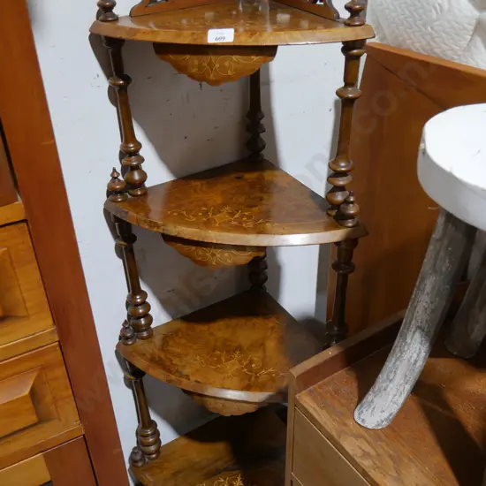 Inlaid corner whatnot