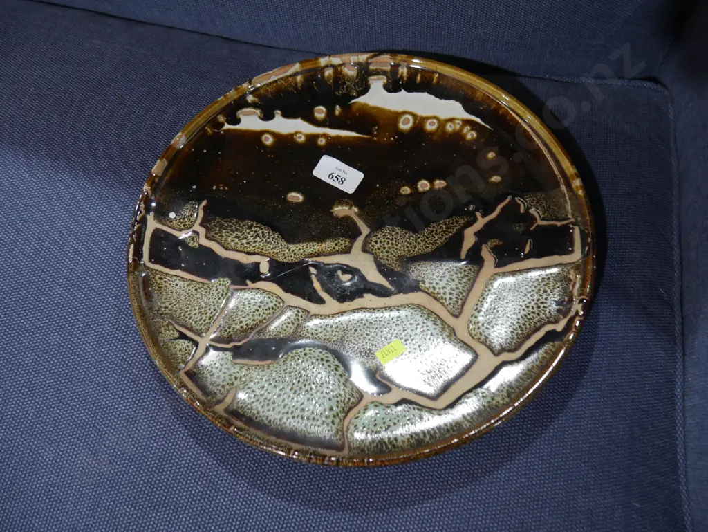 NZ studio pottery platter Image 1++