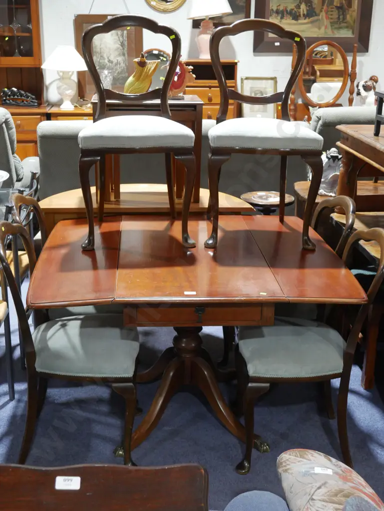 Drop leaf dining table and six chairs Image 1++