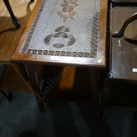 Carved top side table