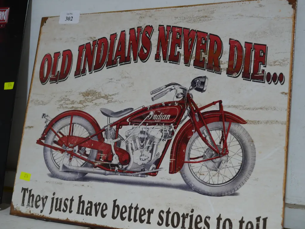 Indian motorcycle tin sign Image 1++