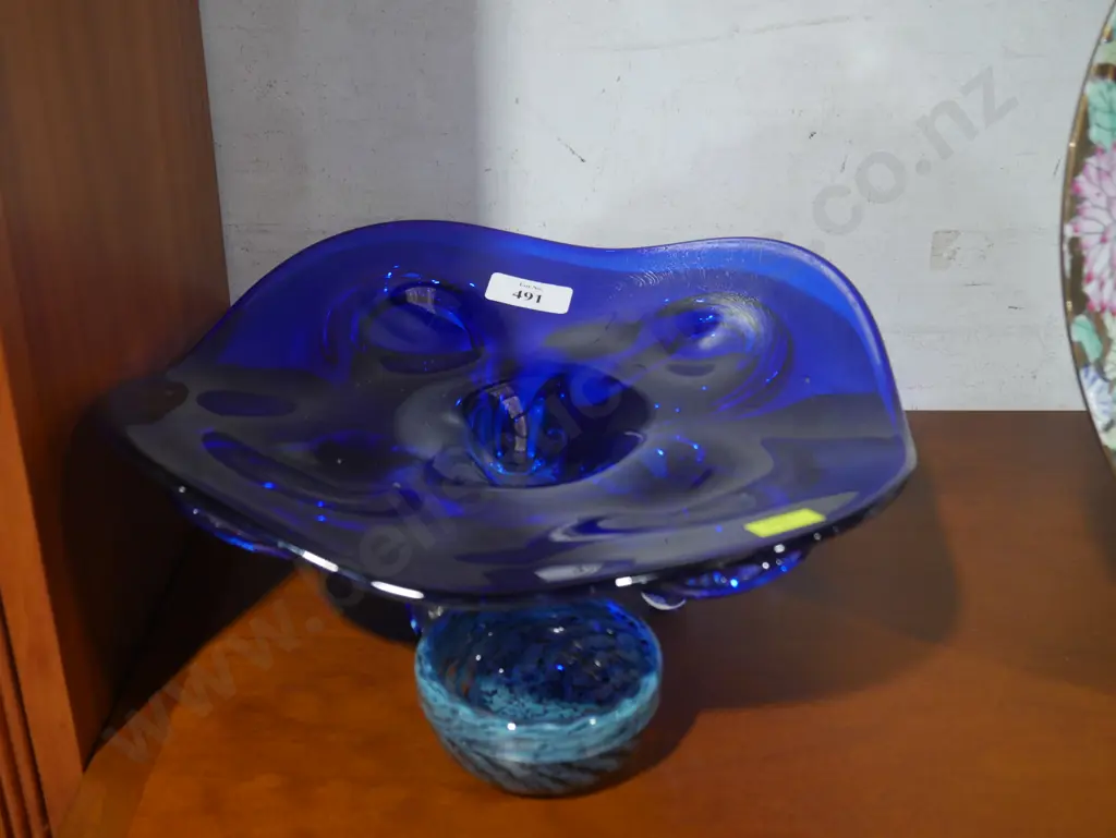 Blue glass plate ,bowl Image 1++