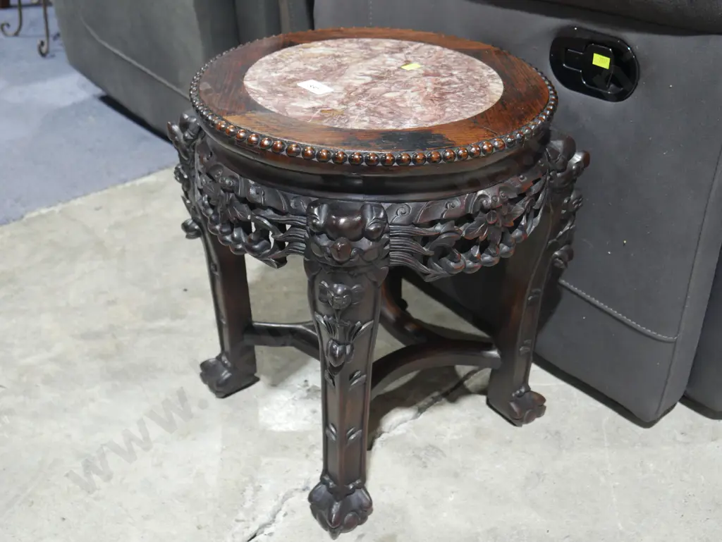 Carved wooden ,slate table Image 1++