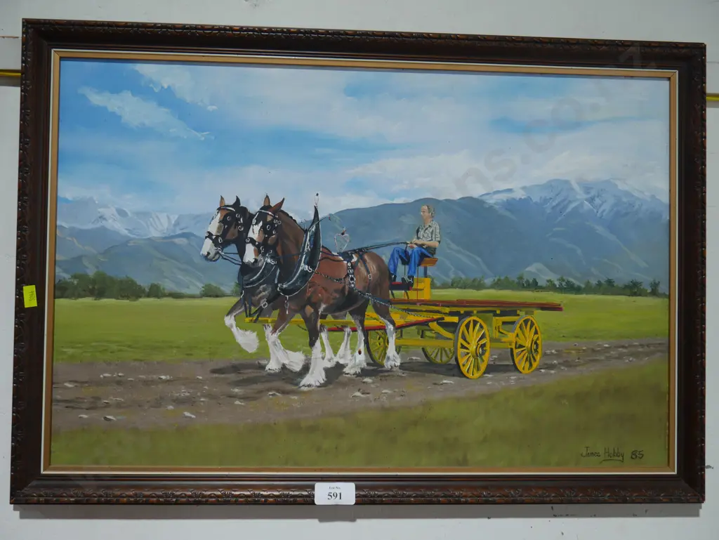 Oil painting work horses Image 1++