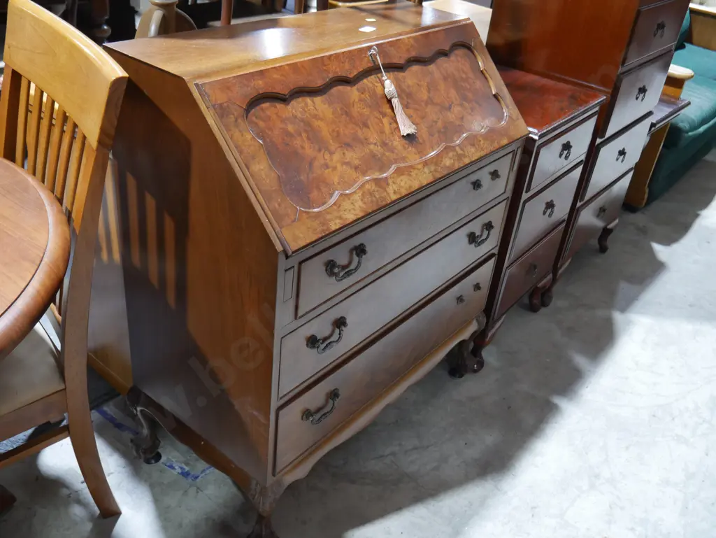 Walnut front, drop front desk Image 1++