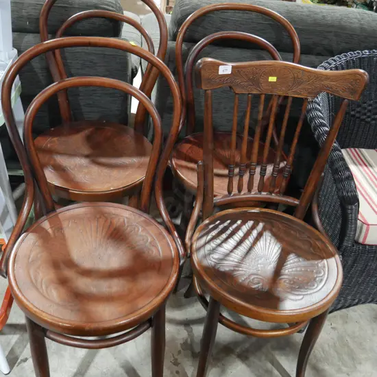 4 asst old chairs