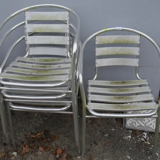 4 aluminium chairs