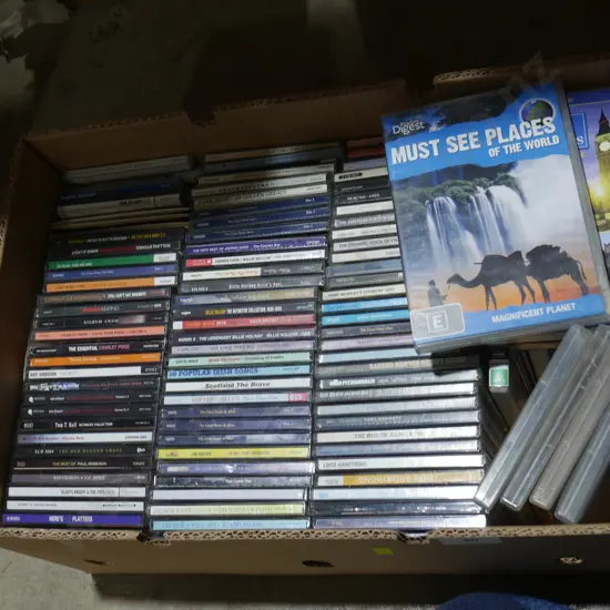 DVDs and CDs.