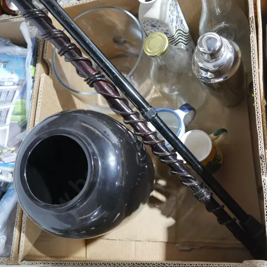 Glassware, walking sticks etc