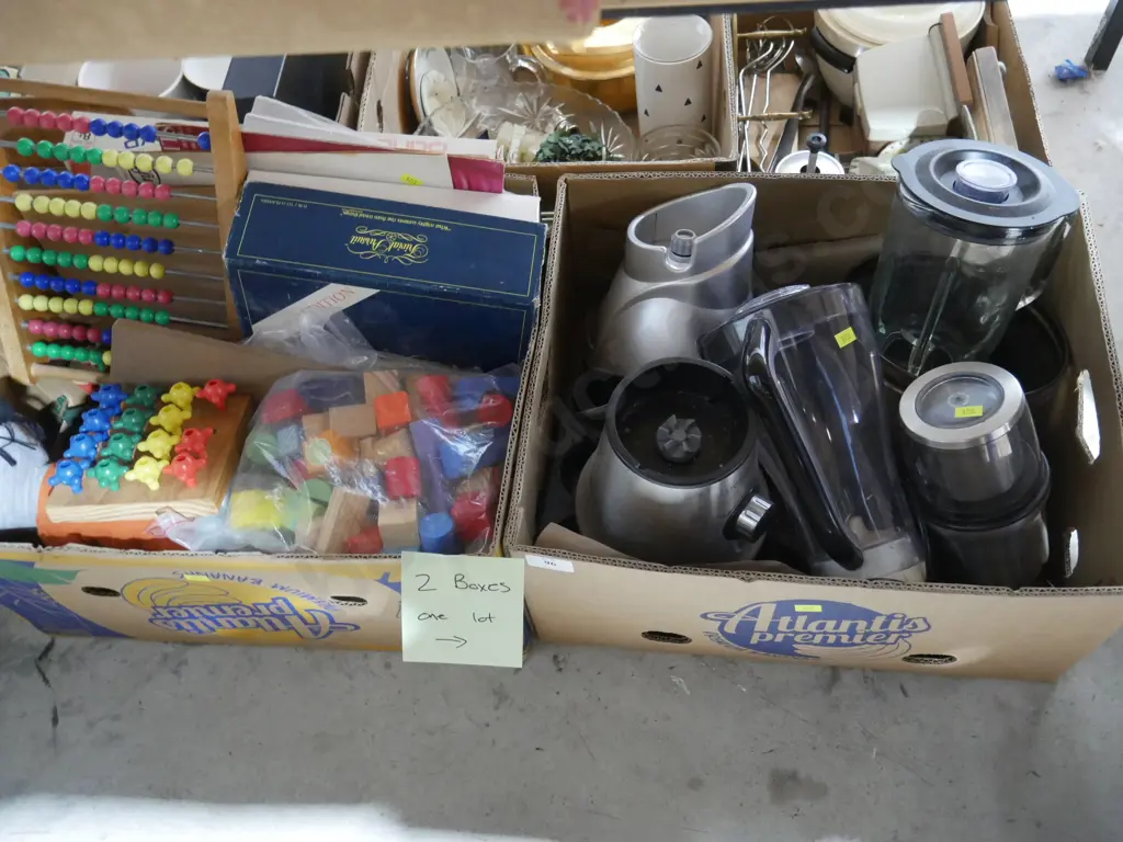 Two boxes of toys and kitchen mixers Image 1++