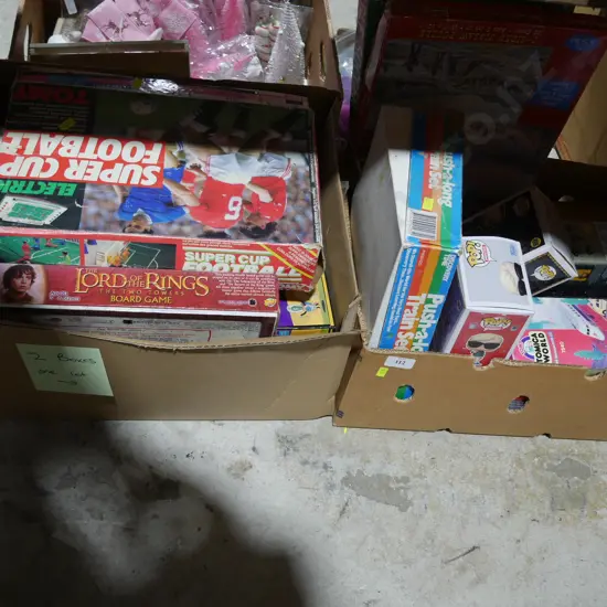 Two boxes of board games etc