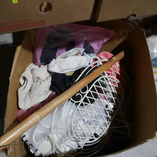 Assorted clothing, tray etc
