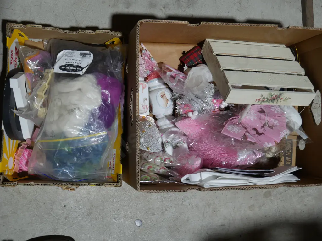 Two boxes of craft items etc Image 1++