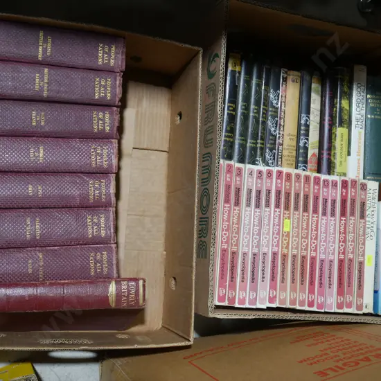 Four boxes of books