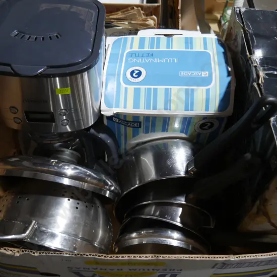 Sunbeam coffee maker, cooking pots etc