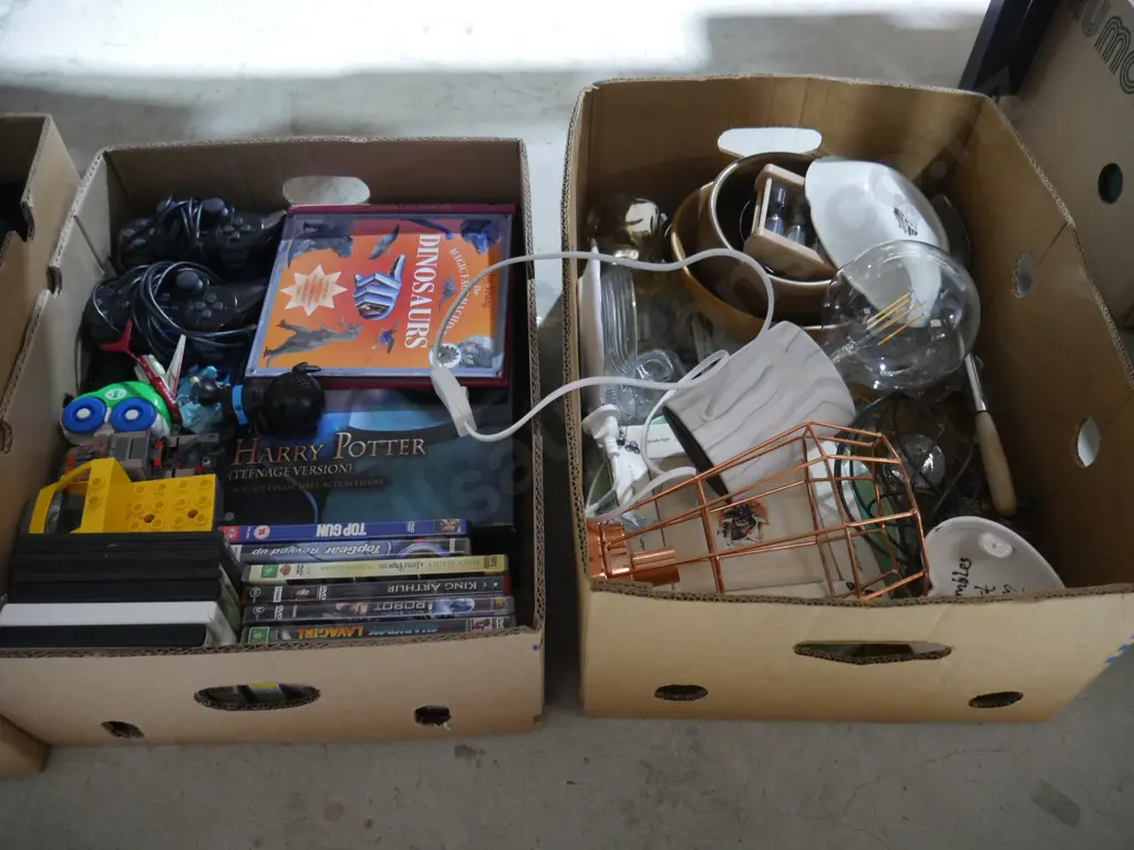 4 boxes of ladies shoes, DVDs houseware etc Image 1++