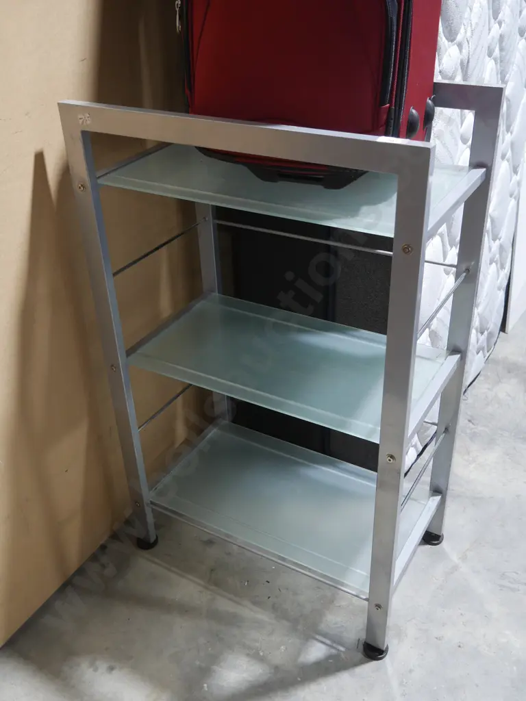 Metal and glass shelf unit Image 1++
