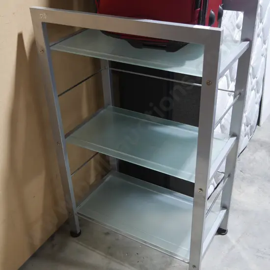 Metal and glass shelf unit