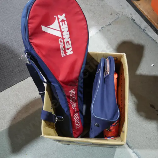 Racket, air pumps etc