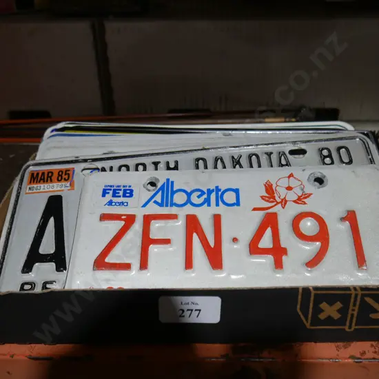 Assorted number plates