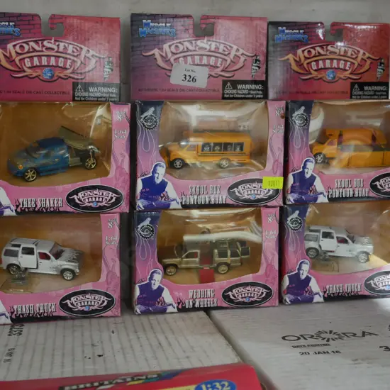 6 monster garage model cars