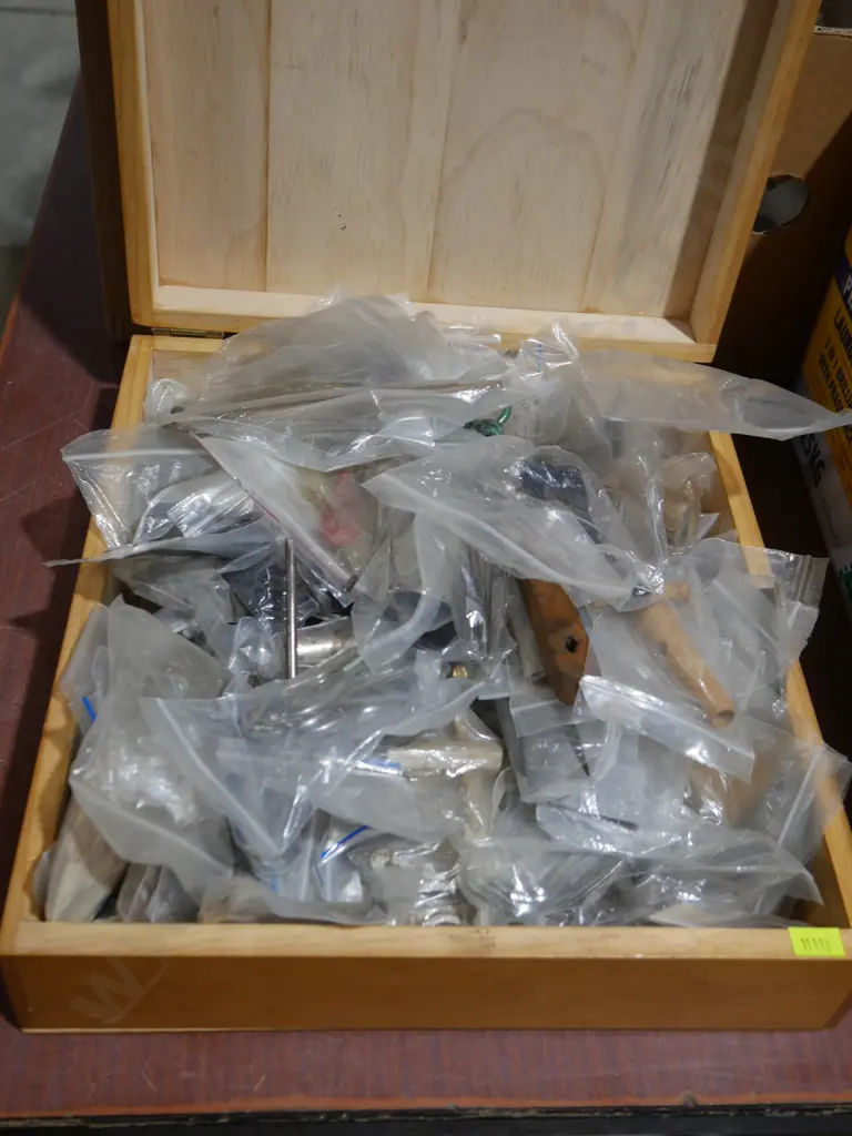 Wooden box of tool sundries Image 1++