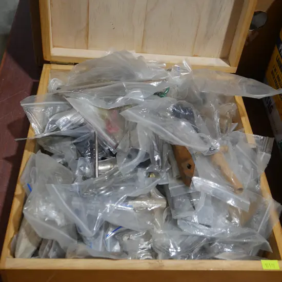 Wooden box of tool sundries