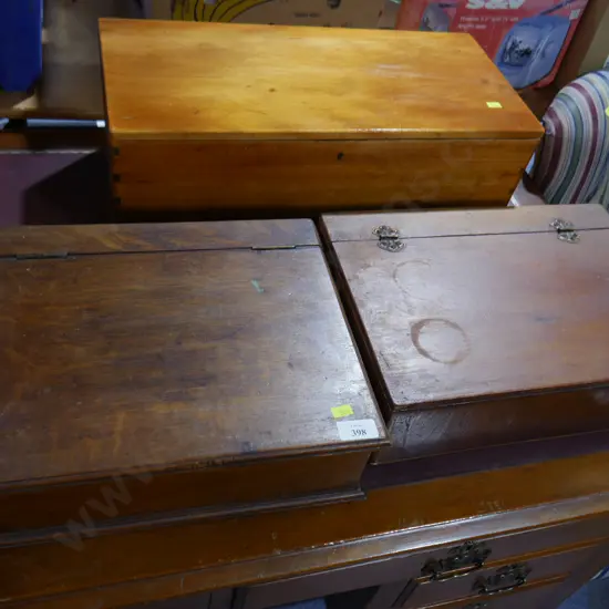 3 wooden boxes