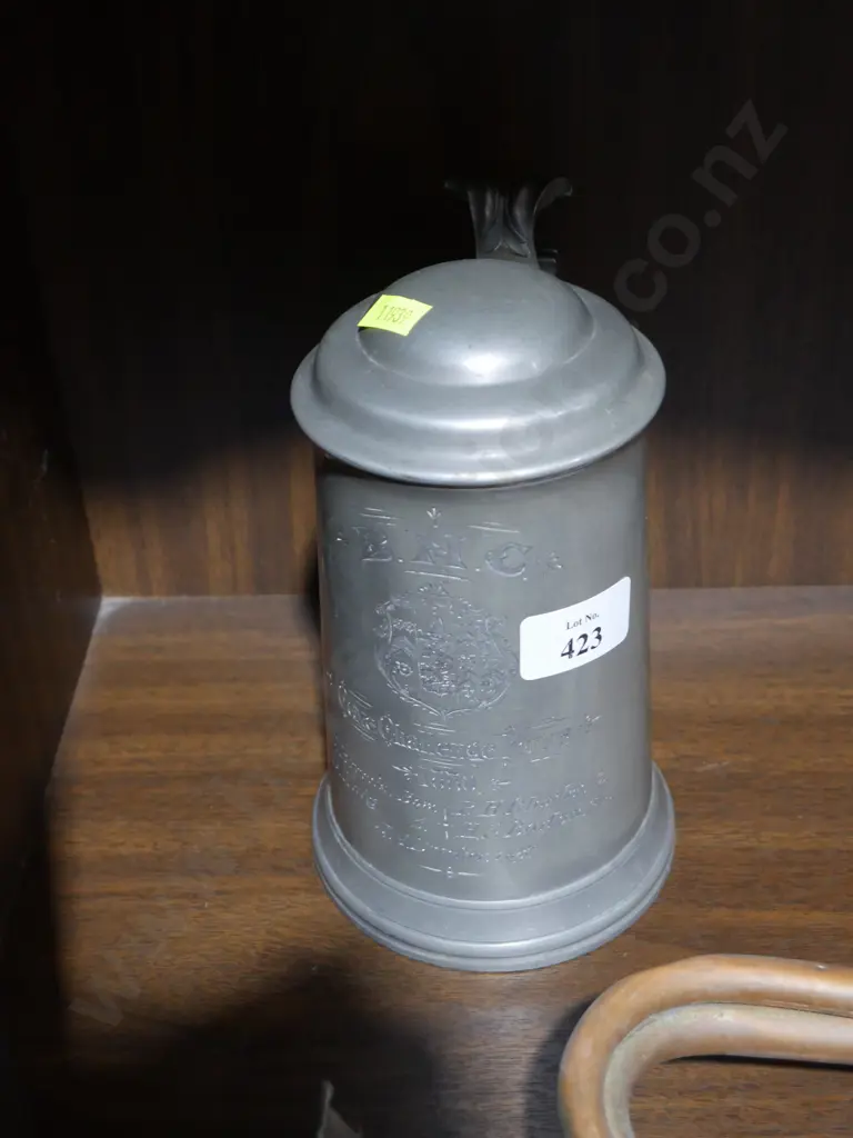 BNC pewter tankard, Coxe Challenge Fours, 1880 Image 1++
