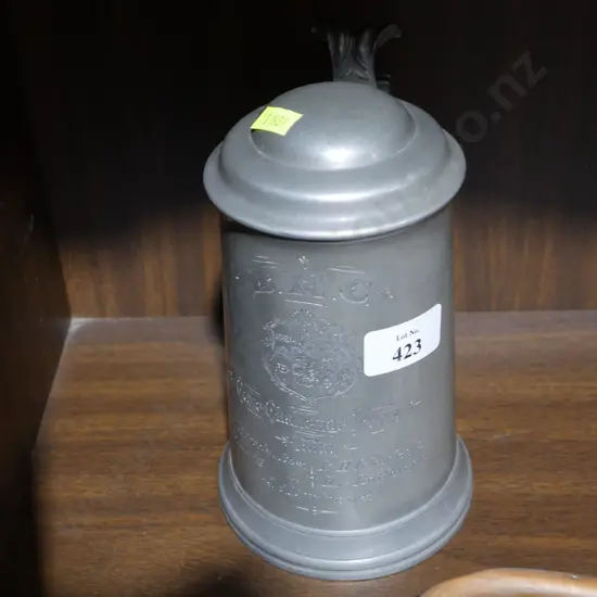 BNC pewter tankard, Coxe Challenge Fours, 1880