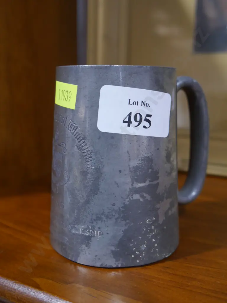 Pewter tankard - Boxing 1910 featherweight championship Image 1++