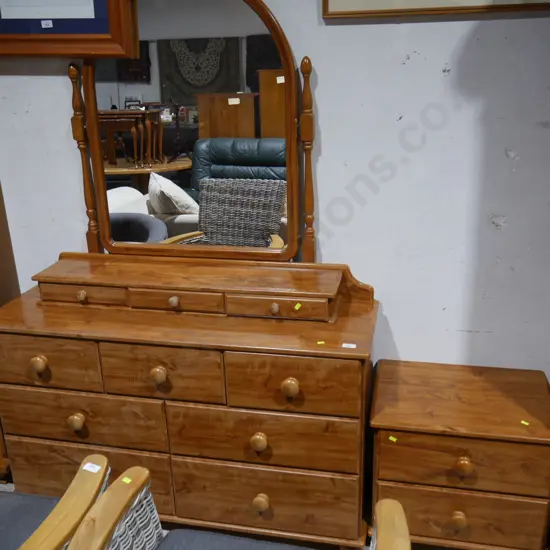 Mirror back dresser and bedside