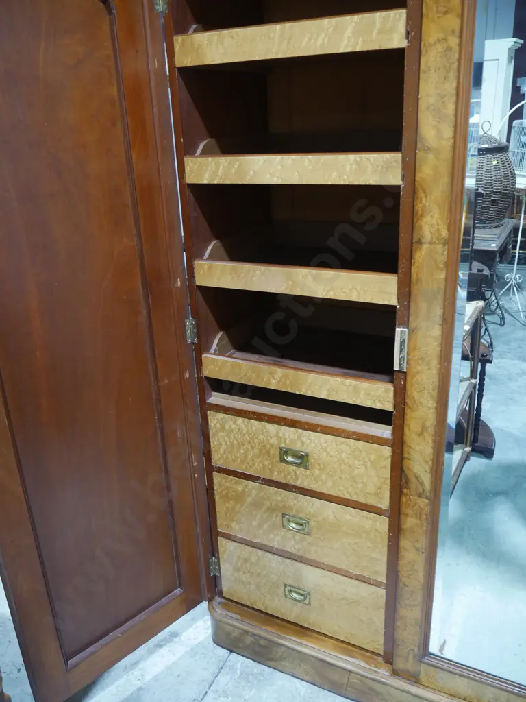 Victorian burr walnut triple wardrobe Image 1++