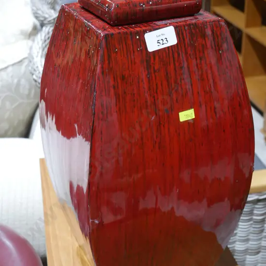 Red lidded vase