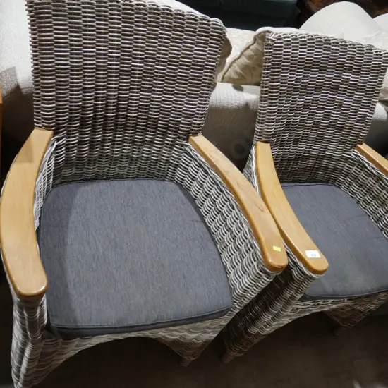 Pair of wicker armchairs