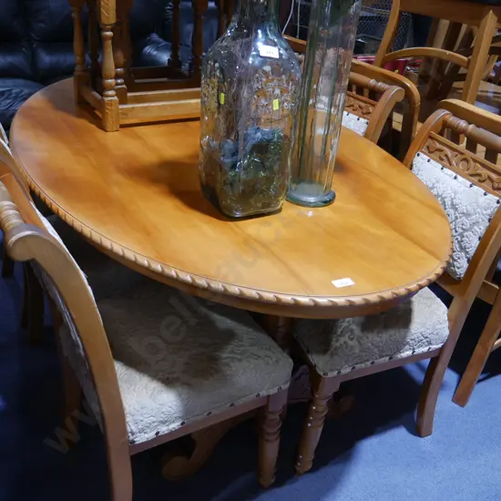 Oval dining table and 6 chairs