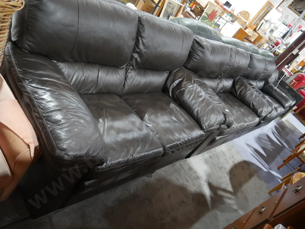 2 X 2 seater leather lounge settees Image 1++