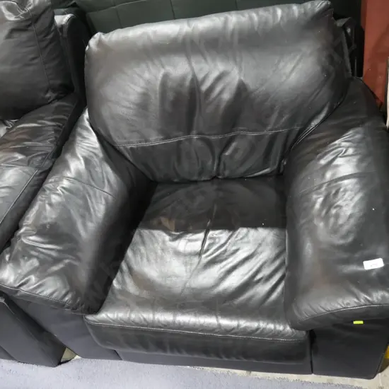 Black leather armchair