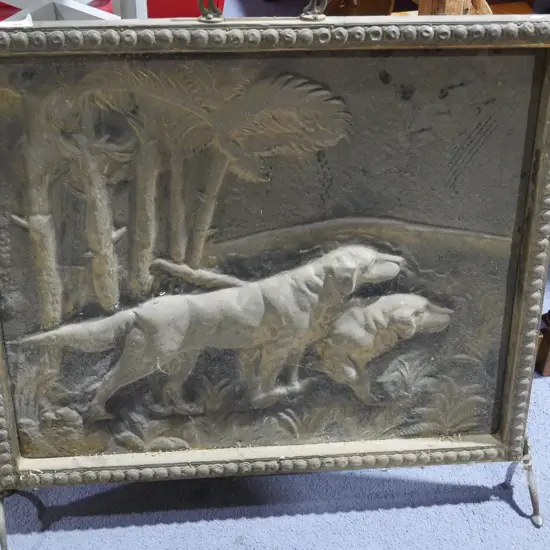 Brass fire screen